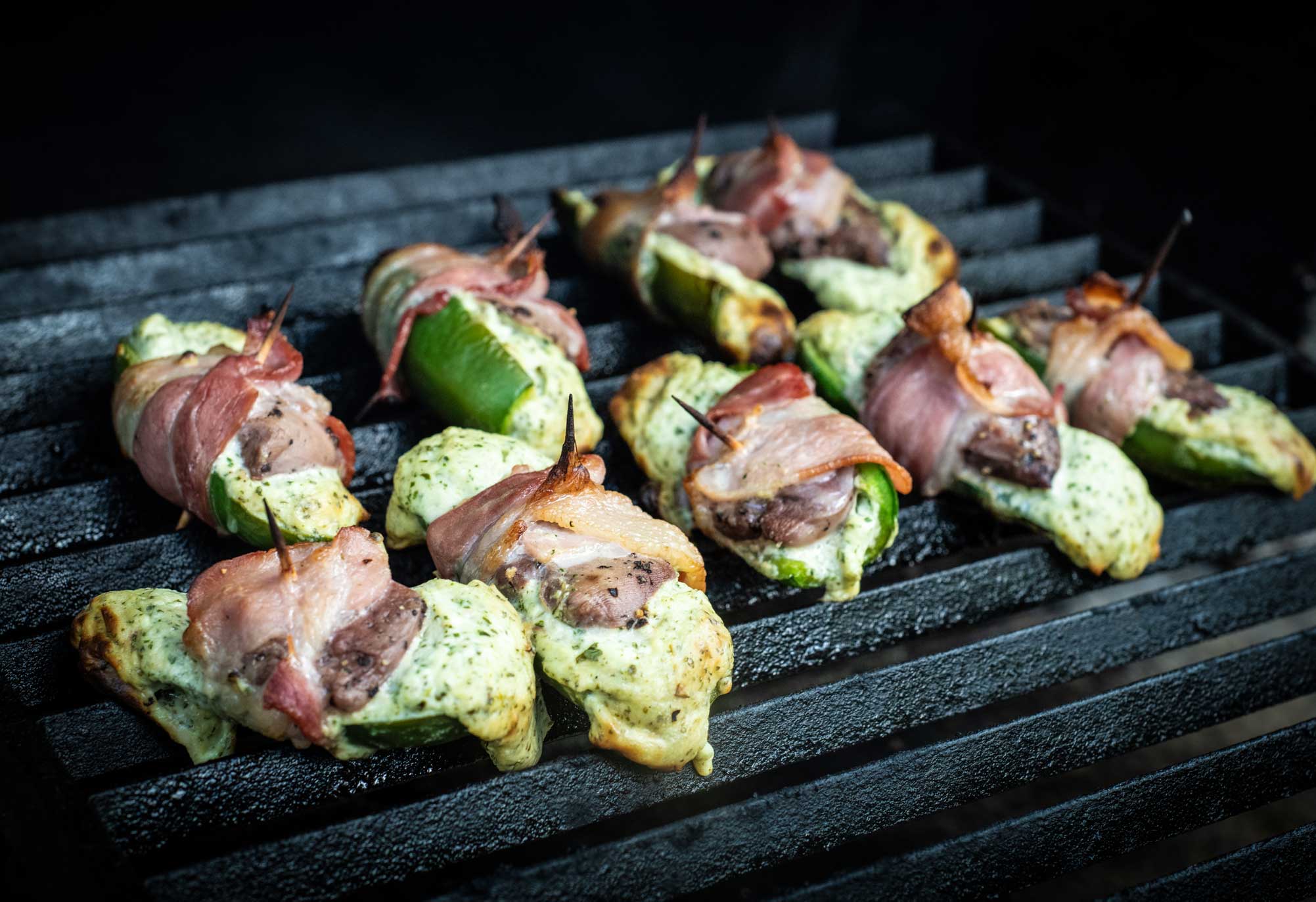 Dove Jalapeño Poppers with Lemon, Honey, & Cilantro Cream Cheese